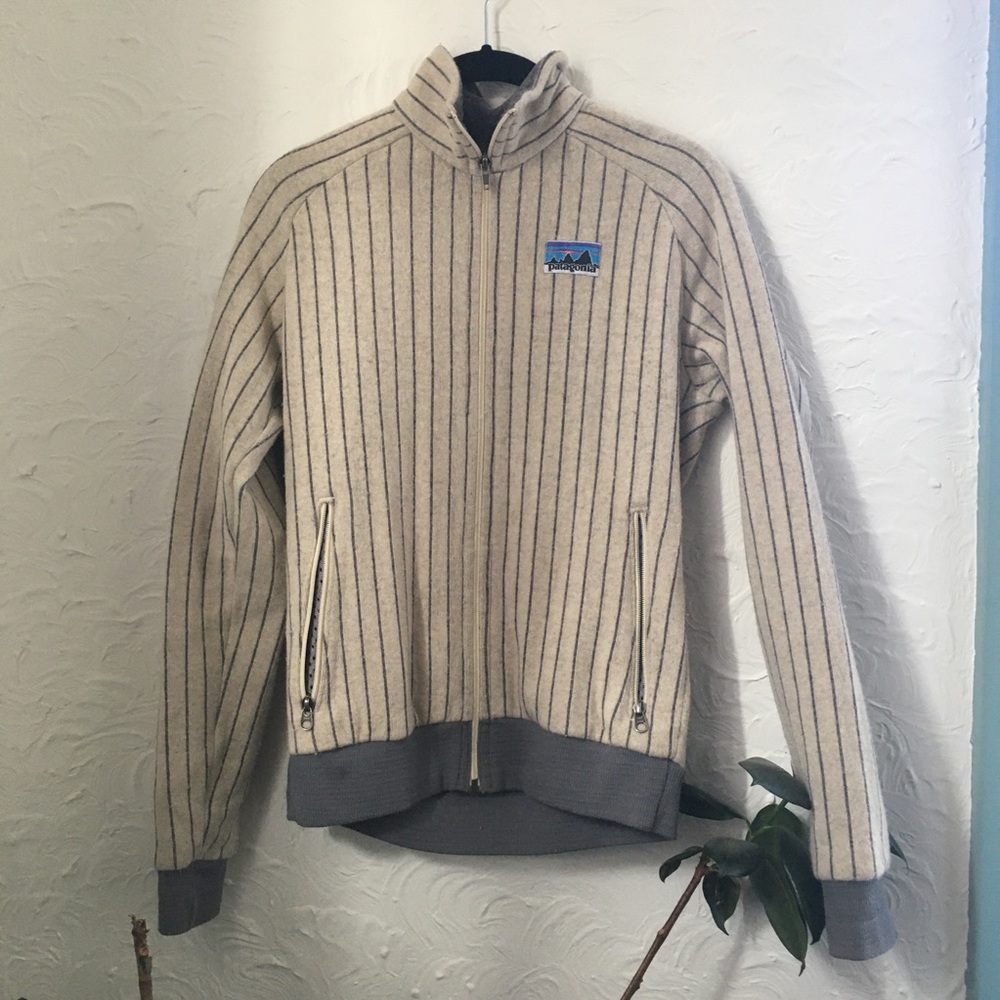 Rare Patagonia Pinstripe Fleece Zip Jacket